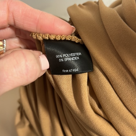 Brand New With Tags Norma Kamali Bill Tan Ruched Dress - Picture 6 of 6